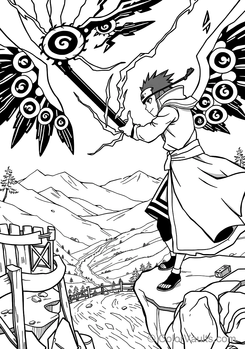 Sasuke Uchiha with Curse Mark Wings Deployed (Scene 8)