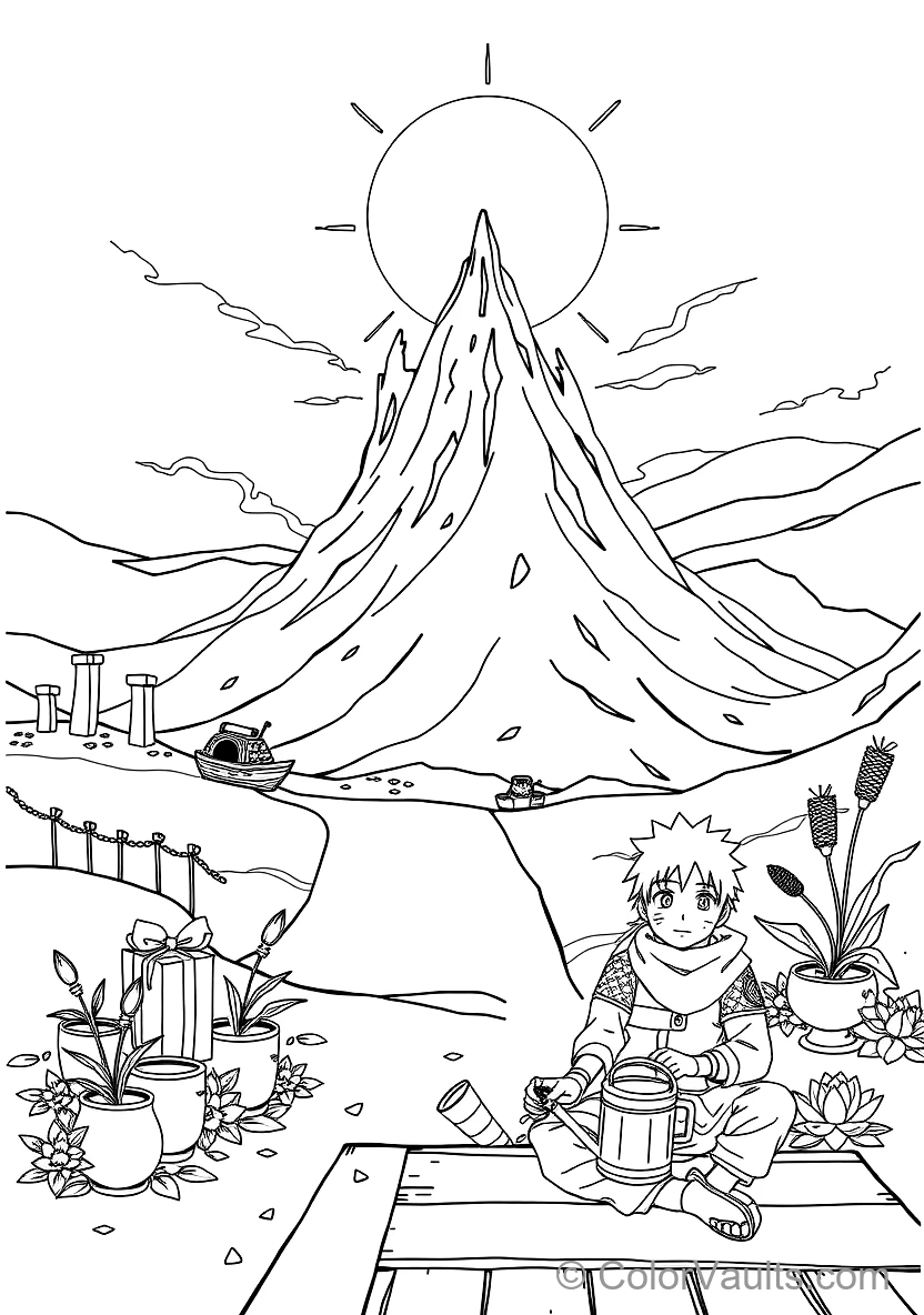Gaara of the Sand with Hair and Sand Gourd (Scene 8)