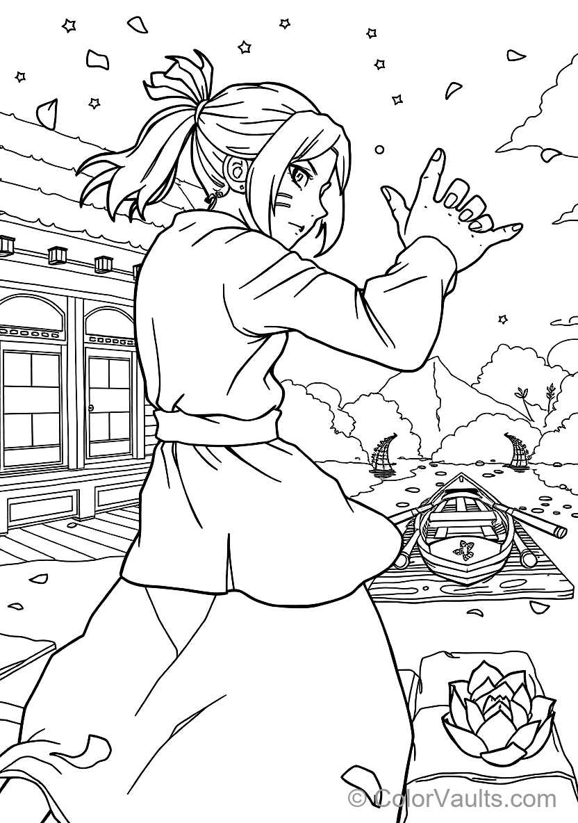 Hinata Hyuga with Byakugan Veins Focused (Scene 10)