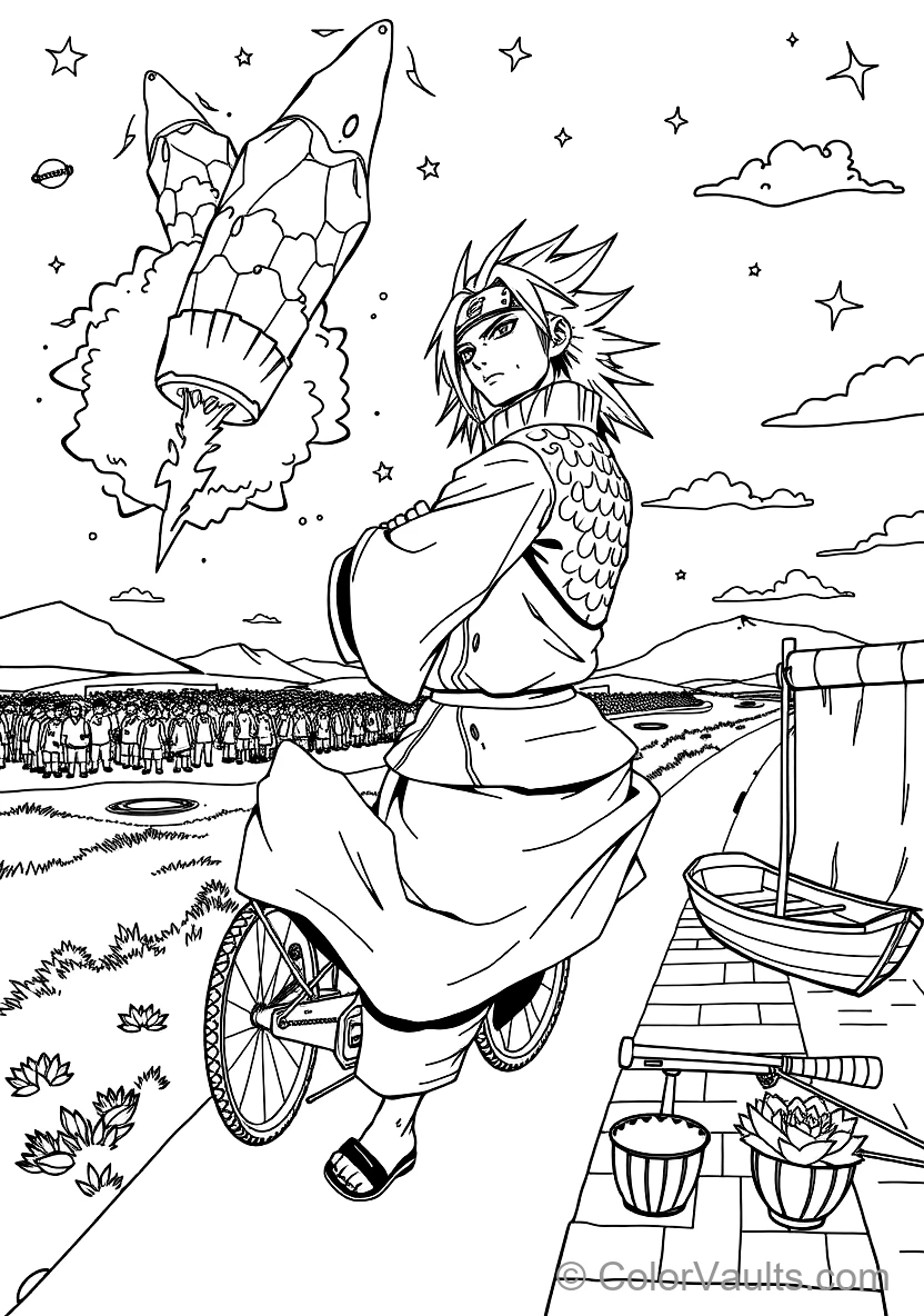 Madara Uchiha with Long Spiky Mane and Samurai Armor (Scene 5)