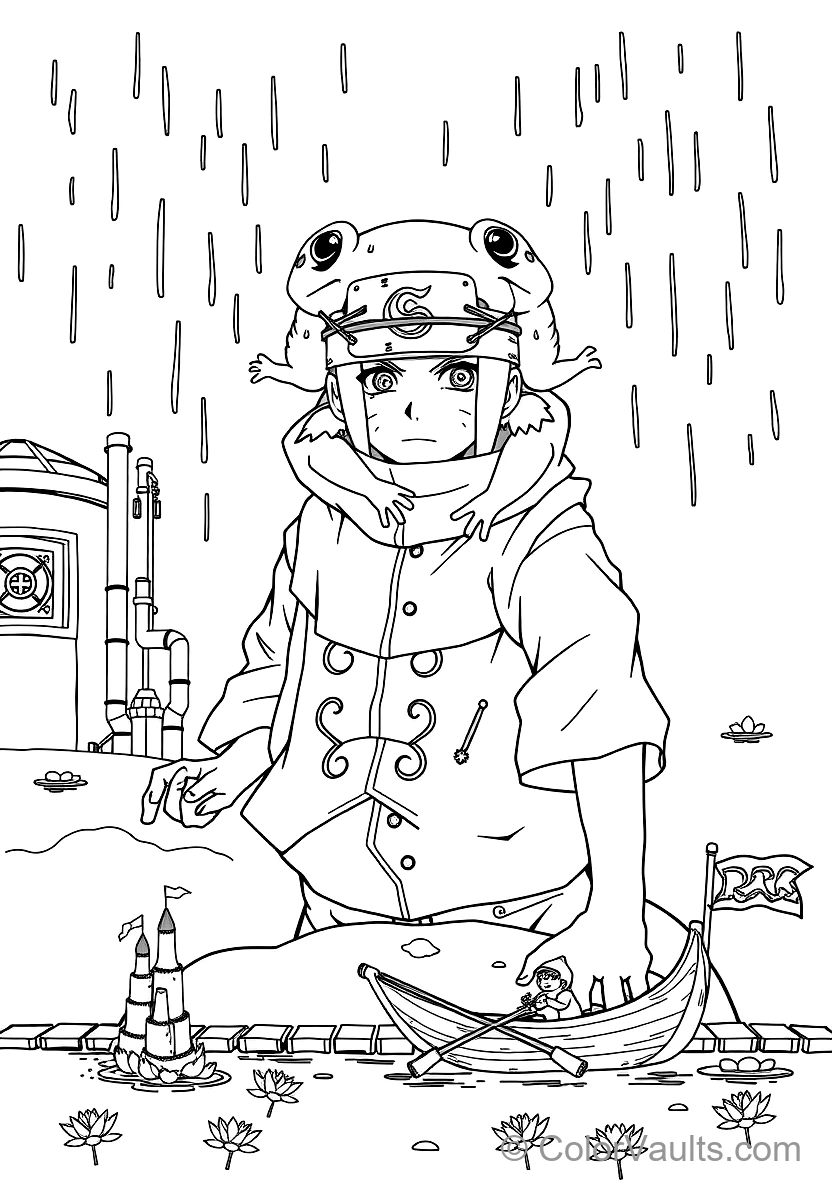 Jiraiya the Toad Sage in Sage Mode with Ma and Pa (Scene 7)