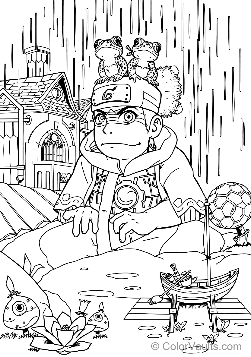 Jiraiya the Toad Sage in Sage Mode with Ma and Pa (Scene 11)