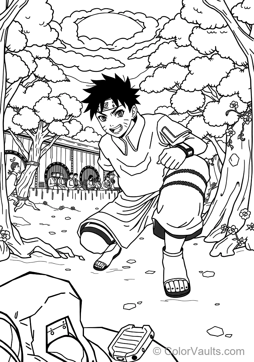 Rock Lee Removing His Extreme Leg Weights with Smiling (Scene 13)