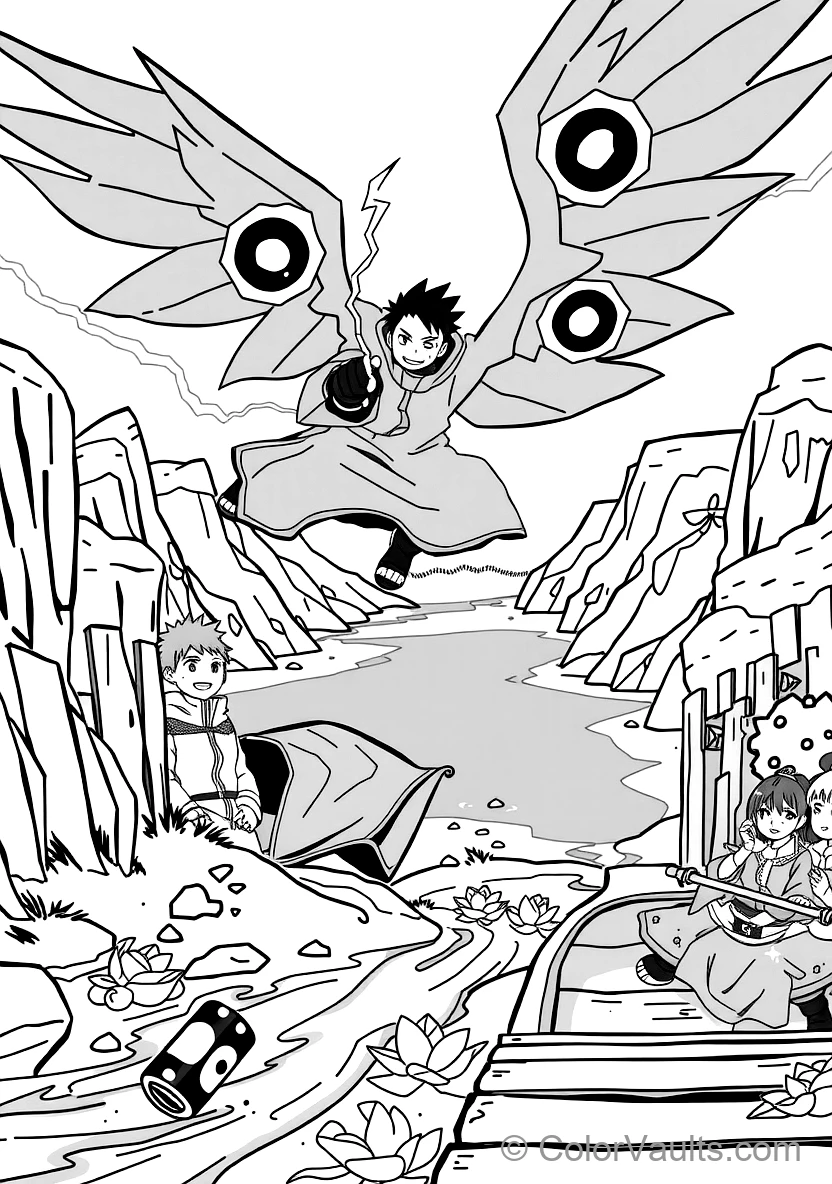 Sasuke Uchiha with Curse Mark Wings Deployed (Scene 9)