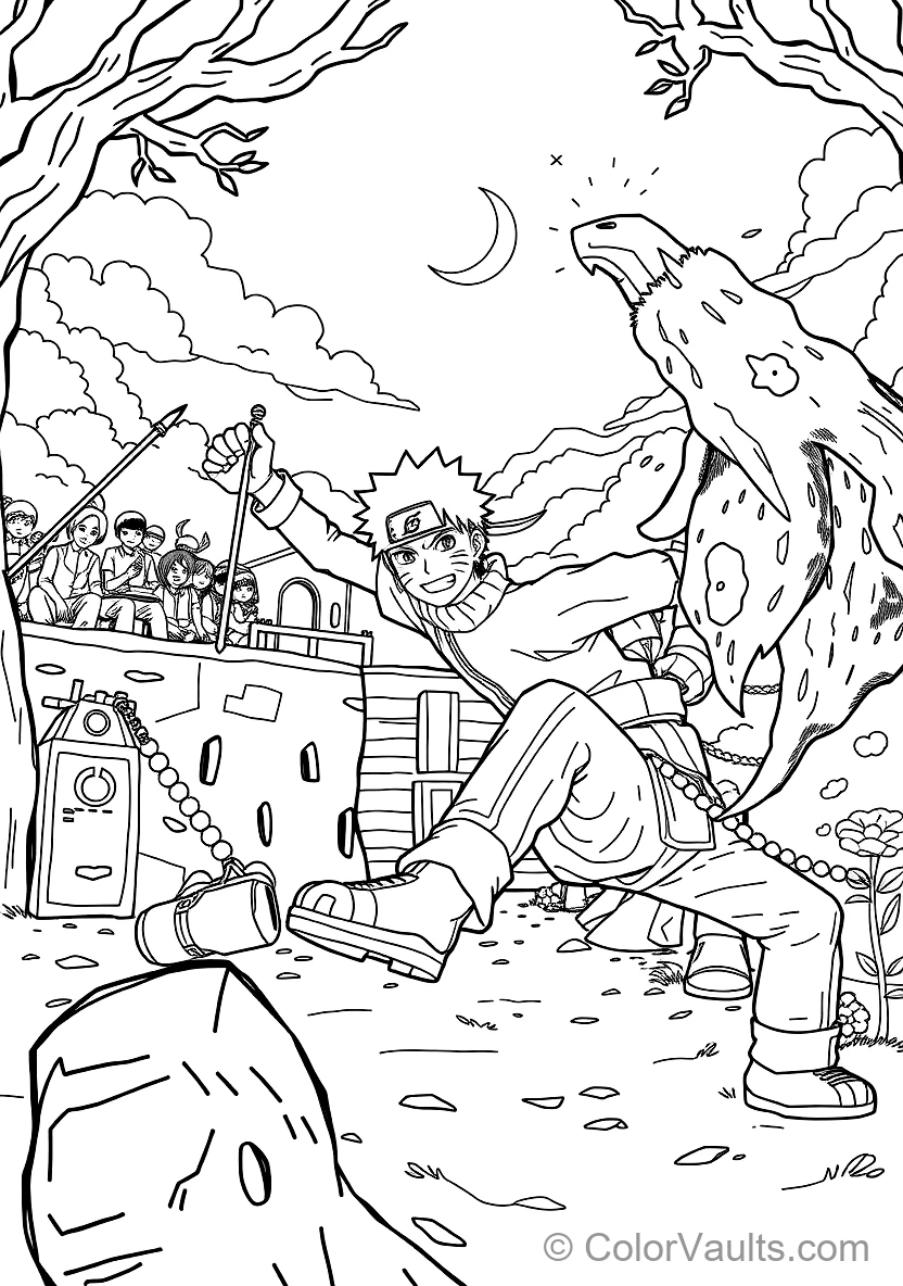 Rock Lee Removing His Extreme Leg Weights with Smiling (Scene 16)
