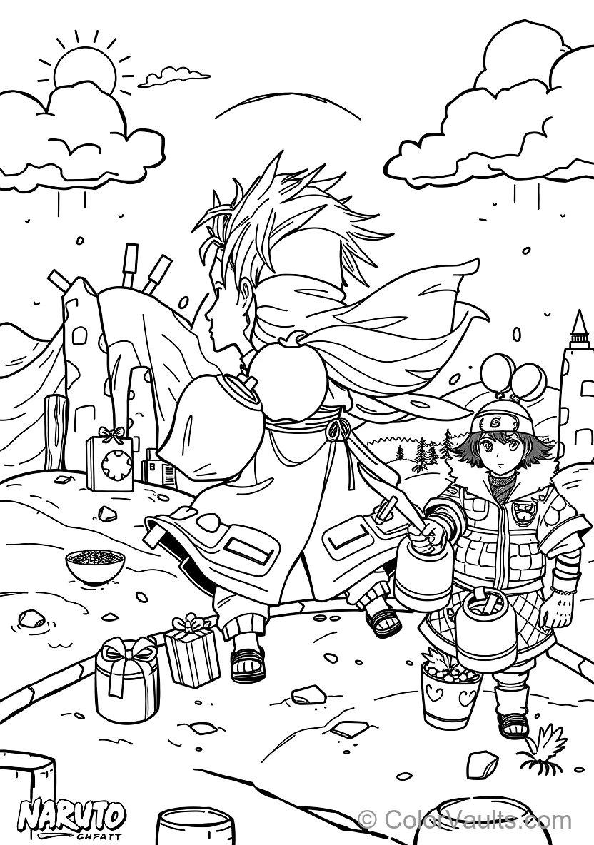 Gaara of the Sand with Hair and Sand Gourd (Scene 10)