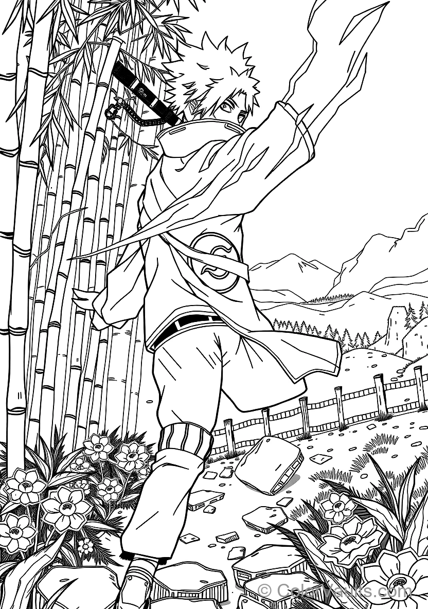Minato Namikaze the Flash with Fourth Hokage Haori (Scene 12)