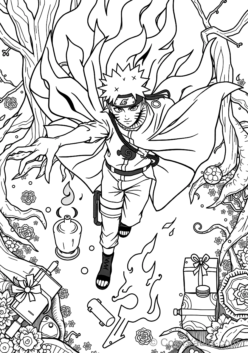 Naruto Uzumaki in Kurama Chakra Cloak with Glowing (Scene 13)