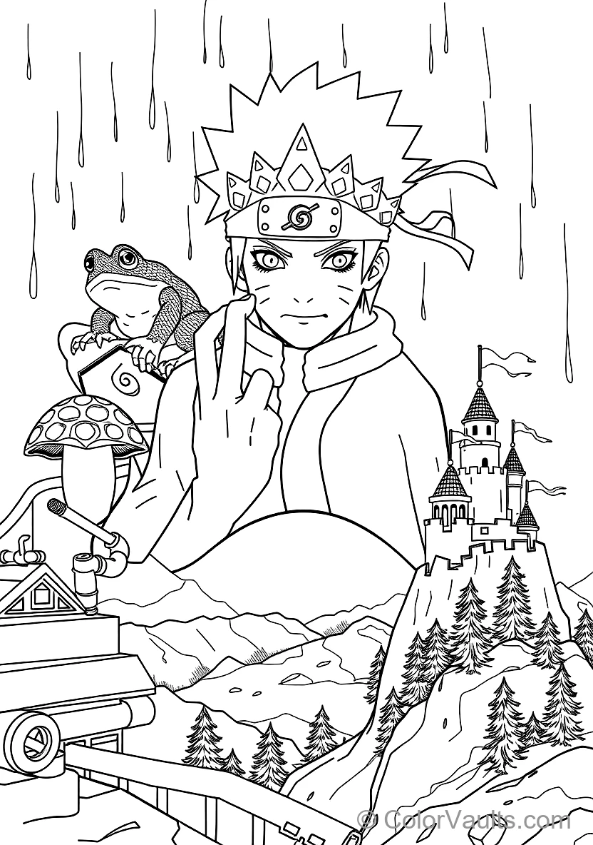Jiraiya the Toad Sage in Sage Mode with Ma and Pa (Scene 14)