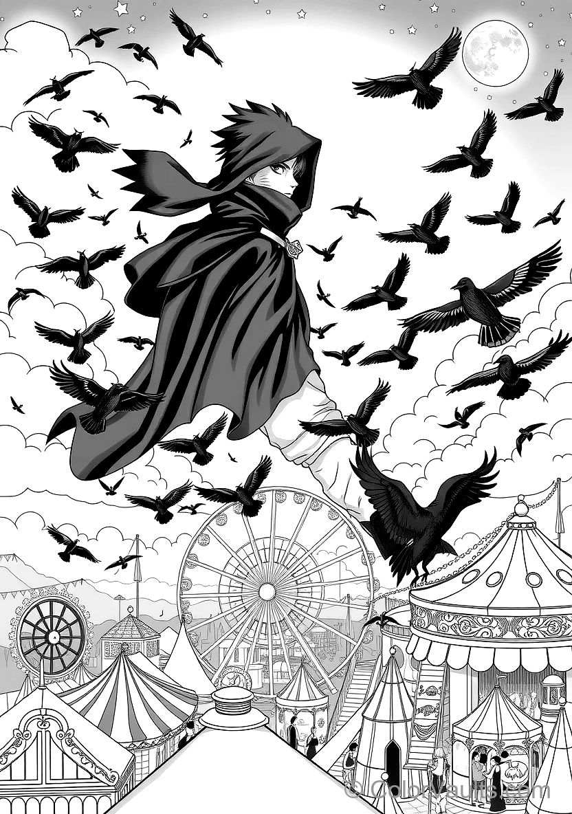 Itachi Uchiha in Black Akatsuki Cloud Cloak (Scene 11)