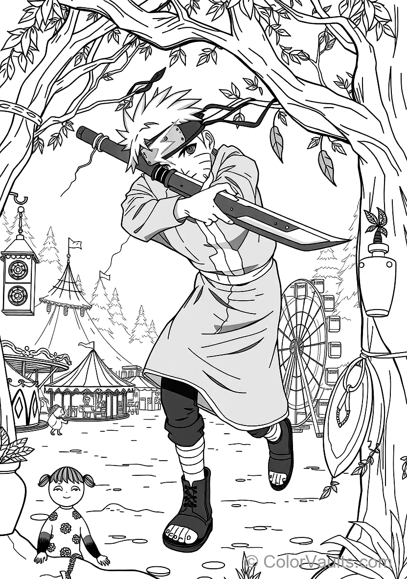 Kakashi Hatake with Lightning Blade Raikiri Glowing (Scene 14)