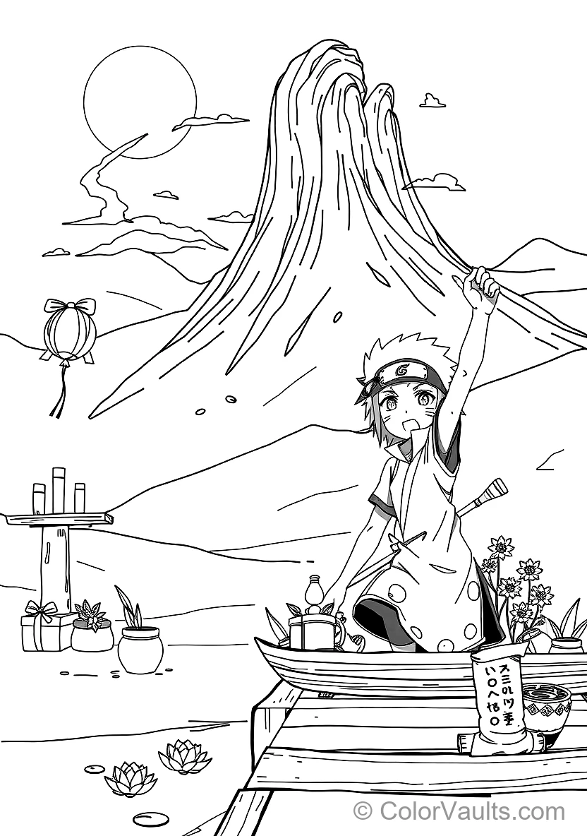 Gaara of the Sand with Hair and Sand Gourd (Scene 13)