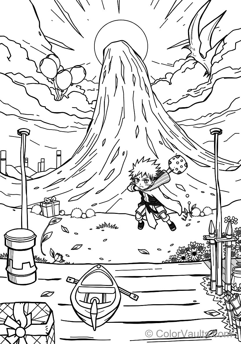 Gaara of the Sand with Hair and Sand Gourd (Scene 14)