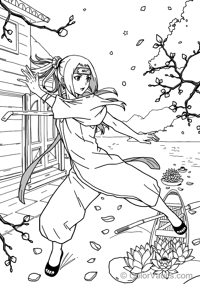 Hinata Hyuga with Byakugan Veins Focused (Scene 17)