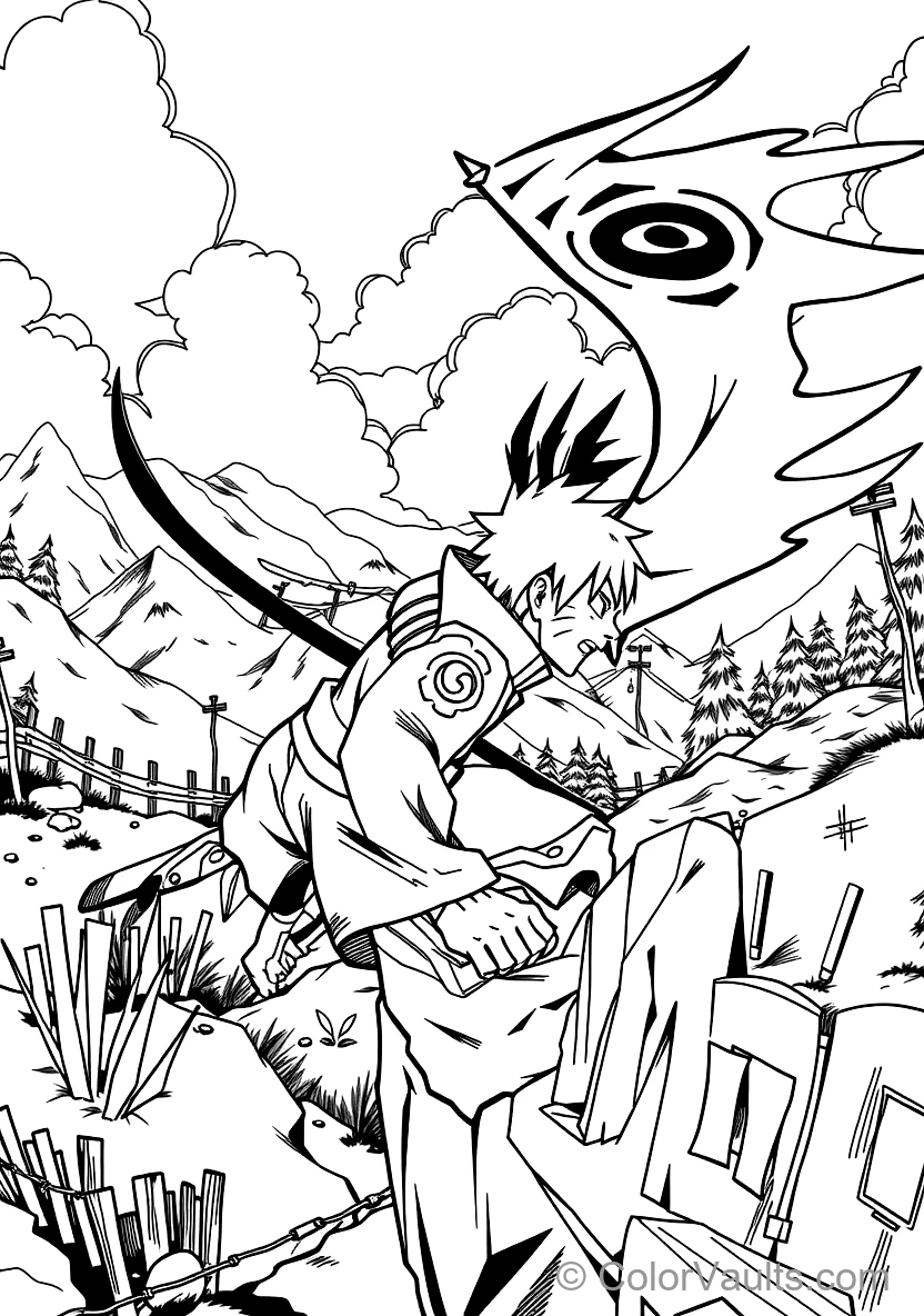 Sasuke Uchiha with Curse Mark Wings Deployed (Scene 15)
