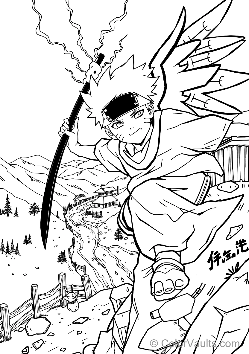 Sasuke Uchiha with Curse Mark Wings Deployed (Scene 16)