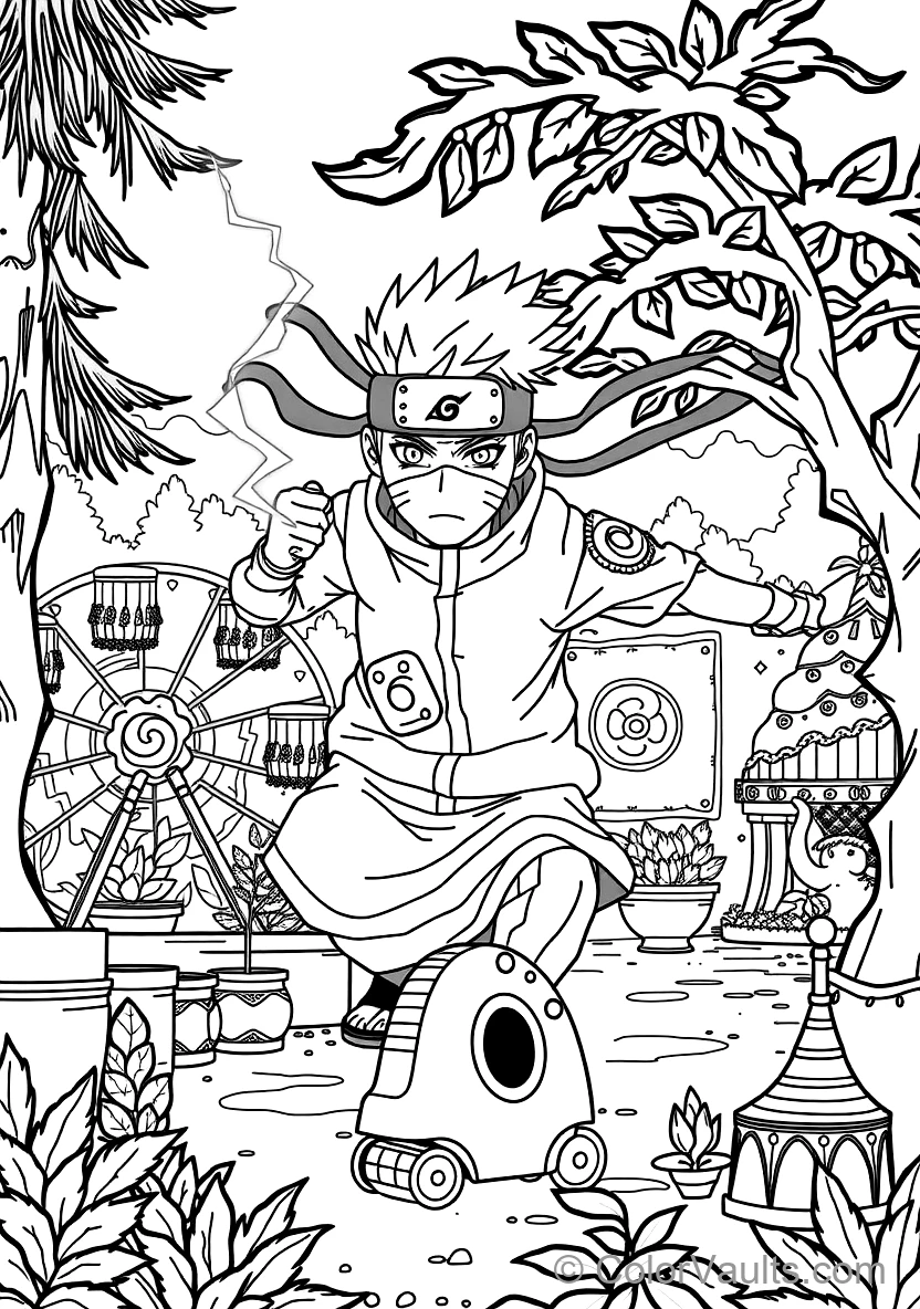 Kakashi Hatake with Lightning Blade Raikiri Glowing (Scene 17)
