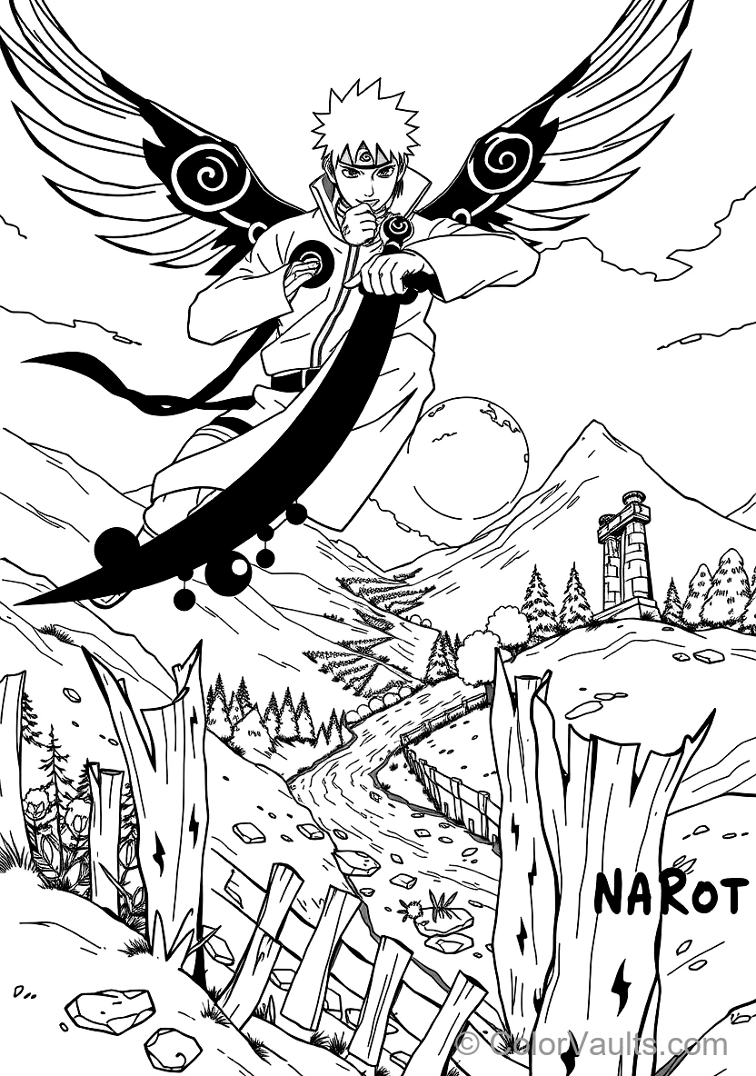 Sasuke Uchiha with Curse Mark Wings Deployed (Scene 17)