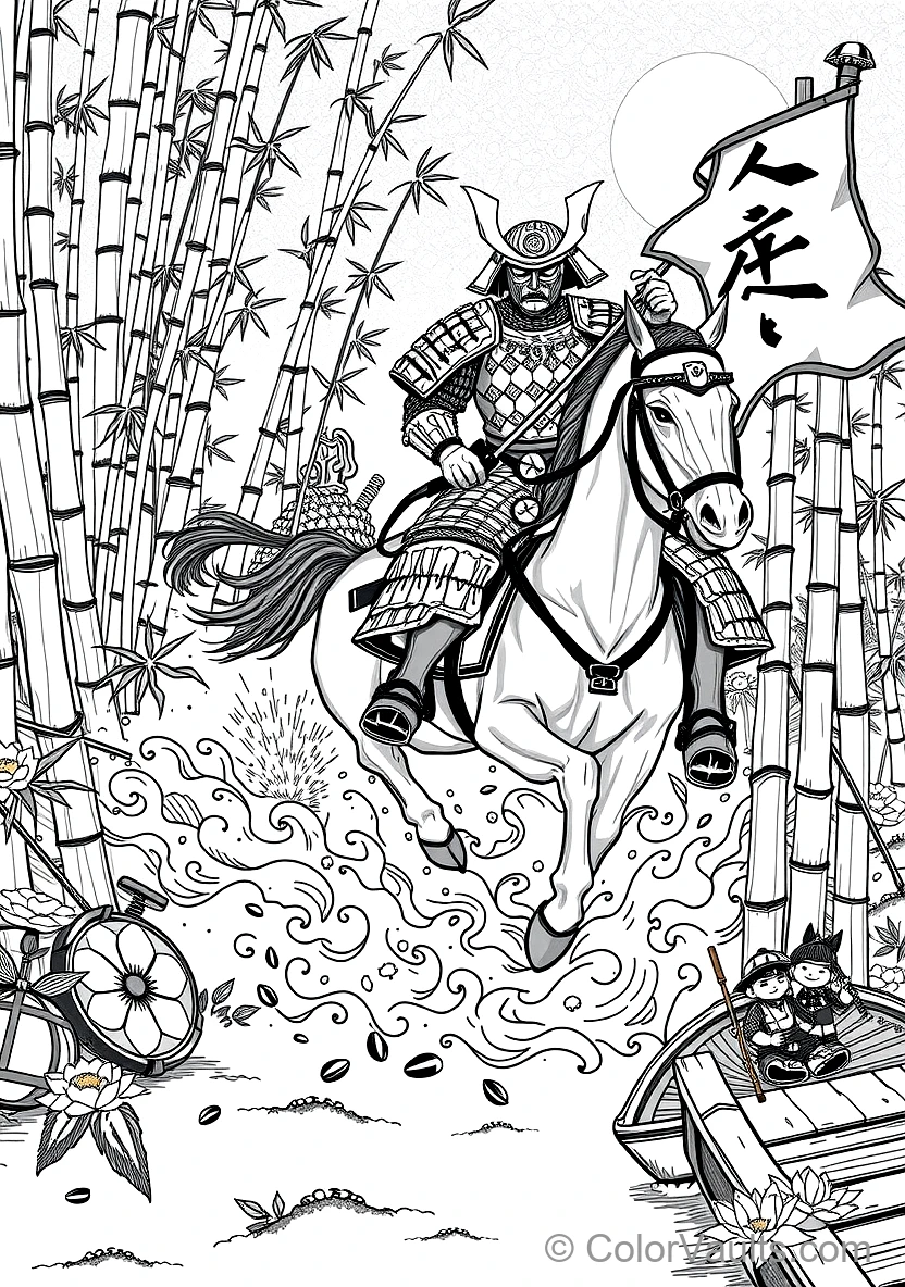 Ninjas & Samurais coloring page 2