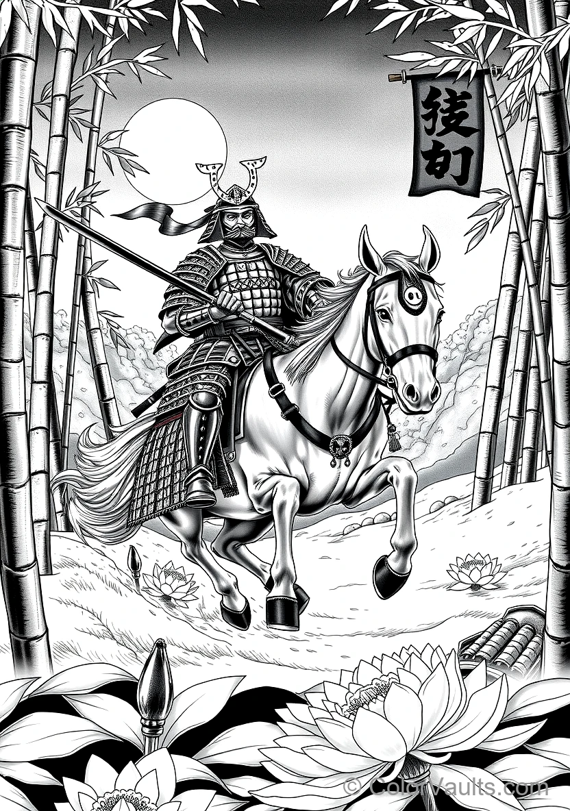 Ninjas & Samurais coloring page 3