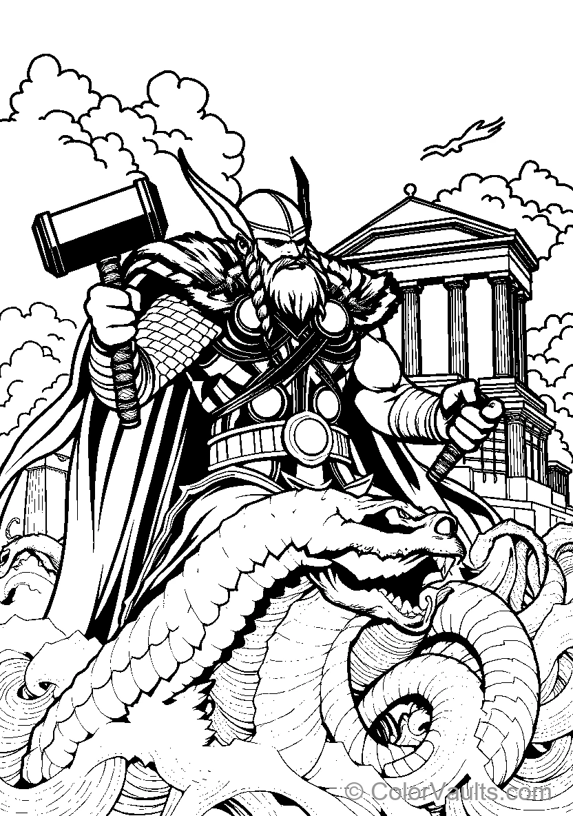 Warrior On Octopus Backdrop