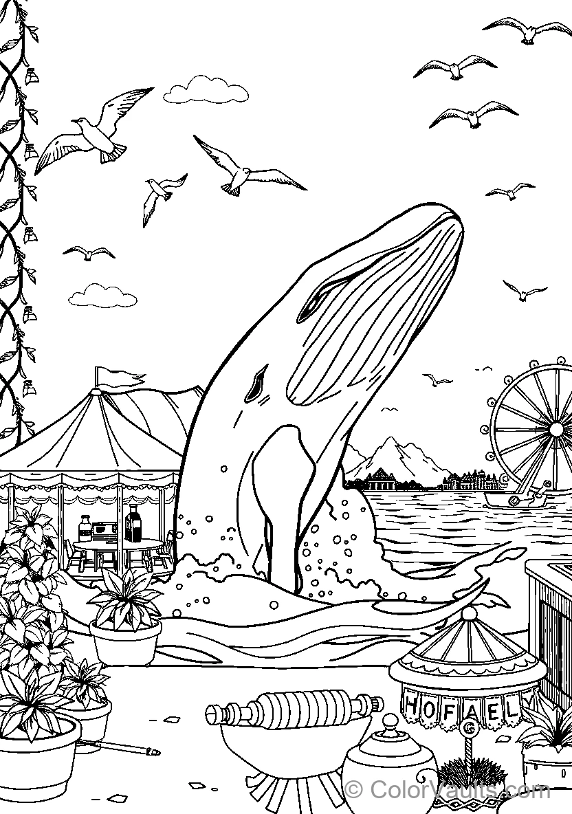 Whale Breach At Amusement Park