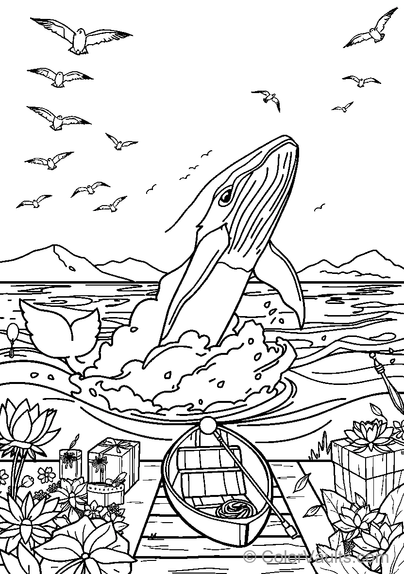 Whale Breaching Boat