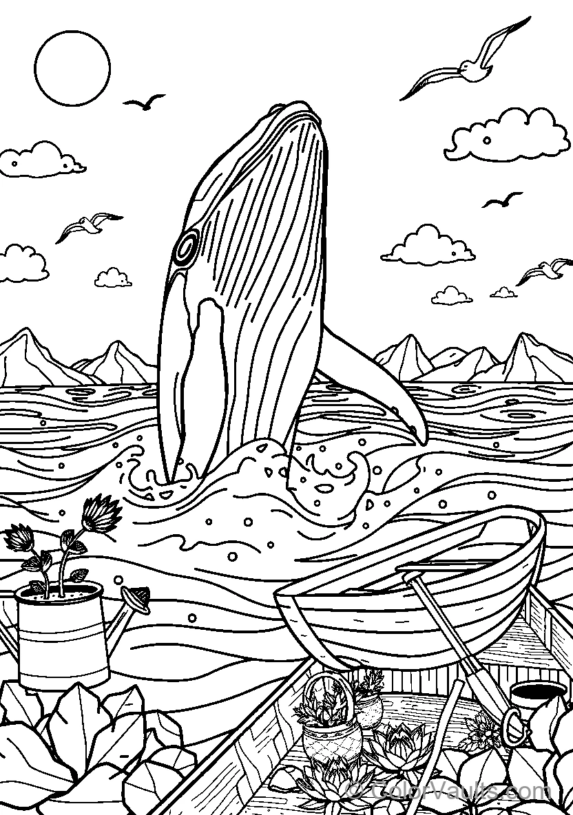 Whale Emerges From Water