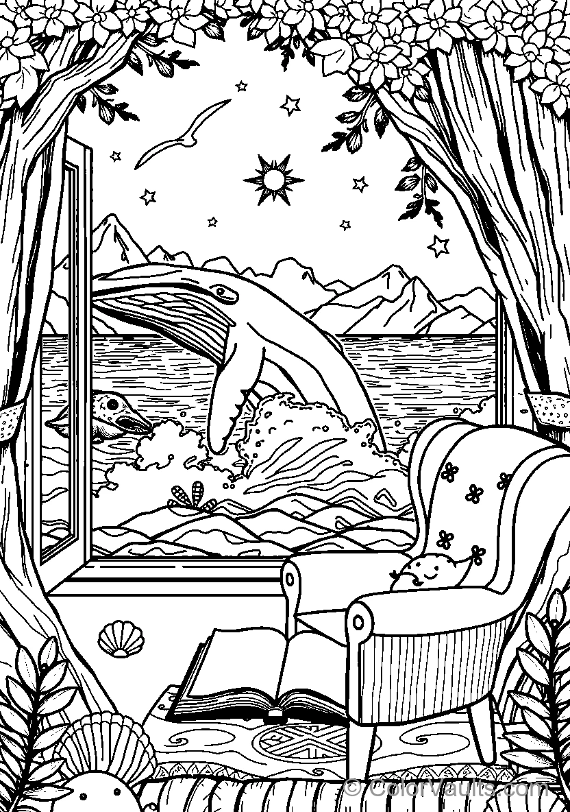 Whale Leaping Out Of Window