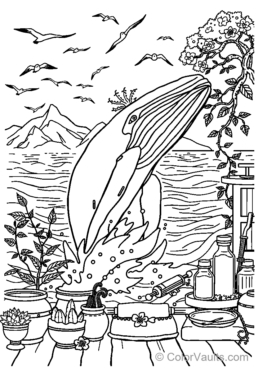 Whale Spouts Water