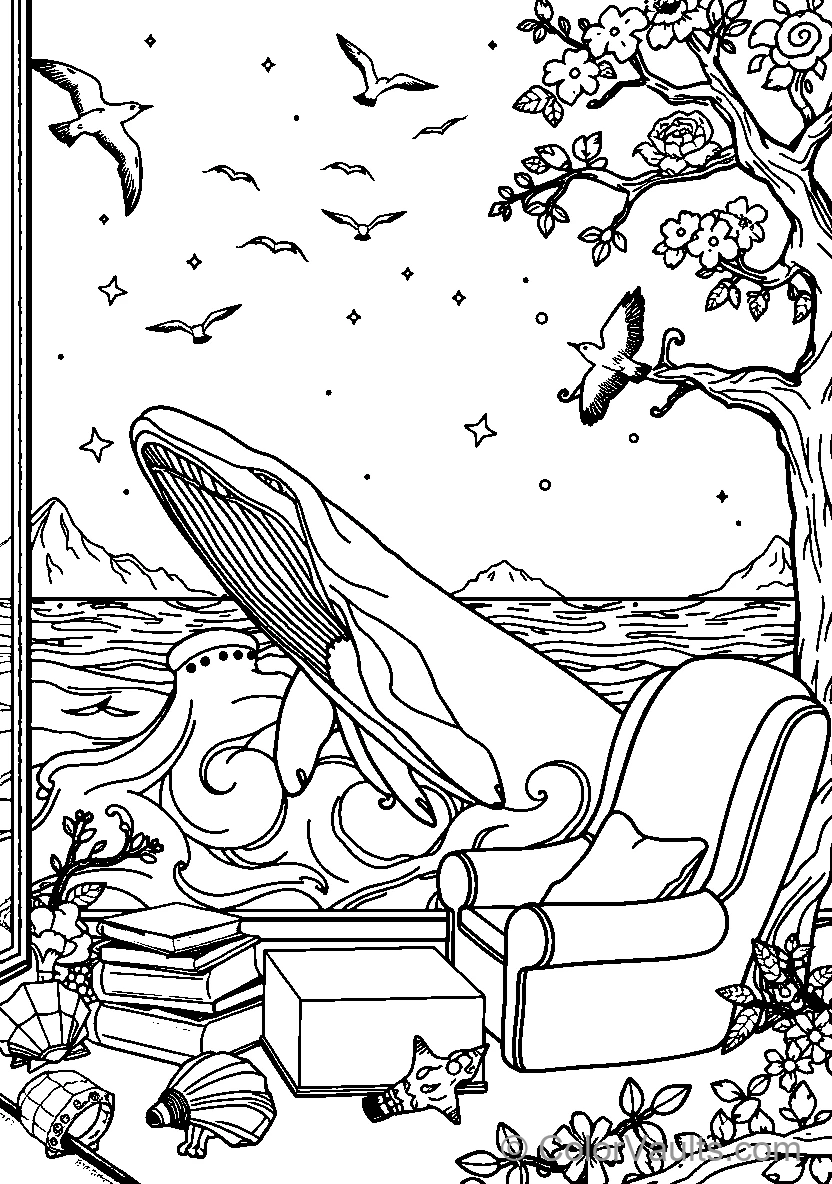 Whale And Mermaid In Armchair