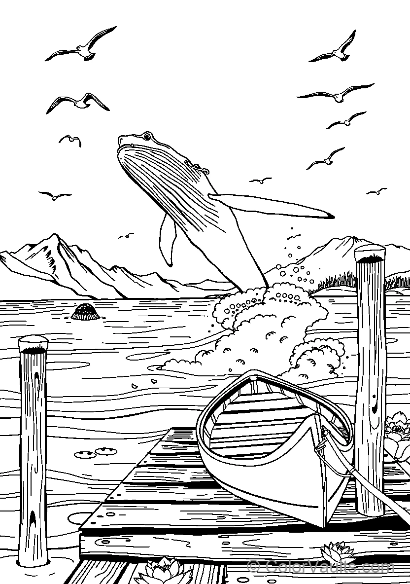Whale Breaches Boat
