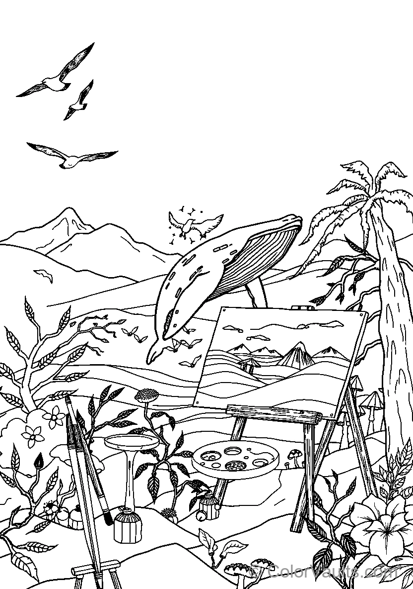 Whale In Nature Landscape