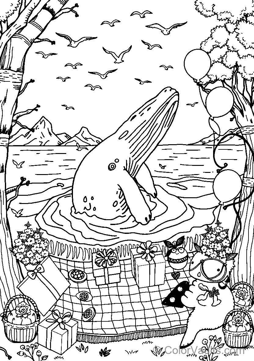 Whale In Nature With Friends