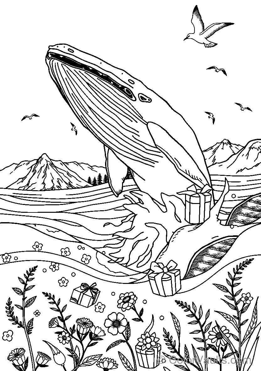 Whale With Gift Box