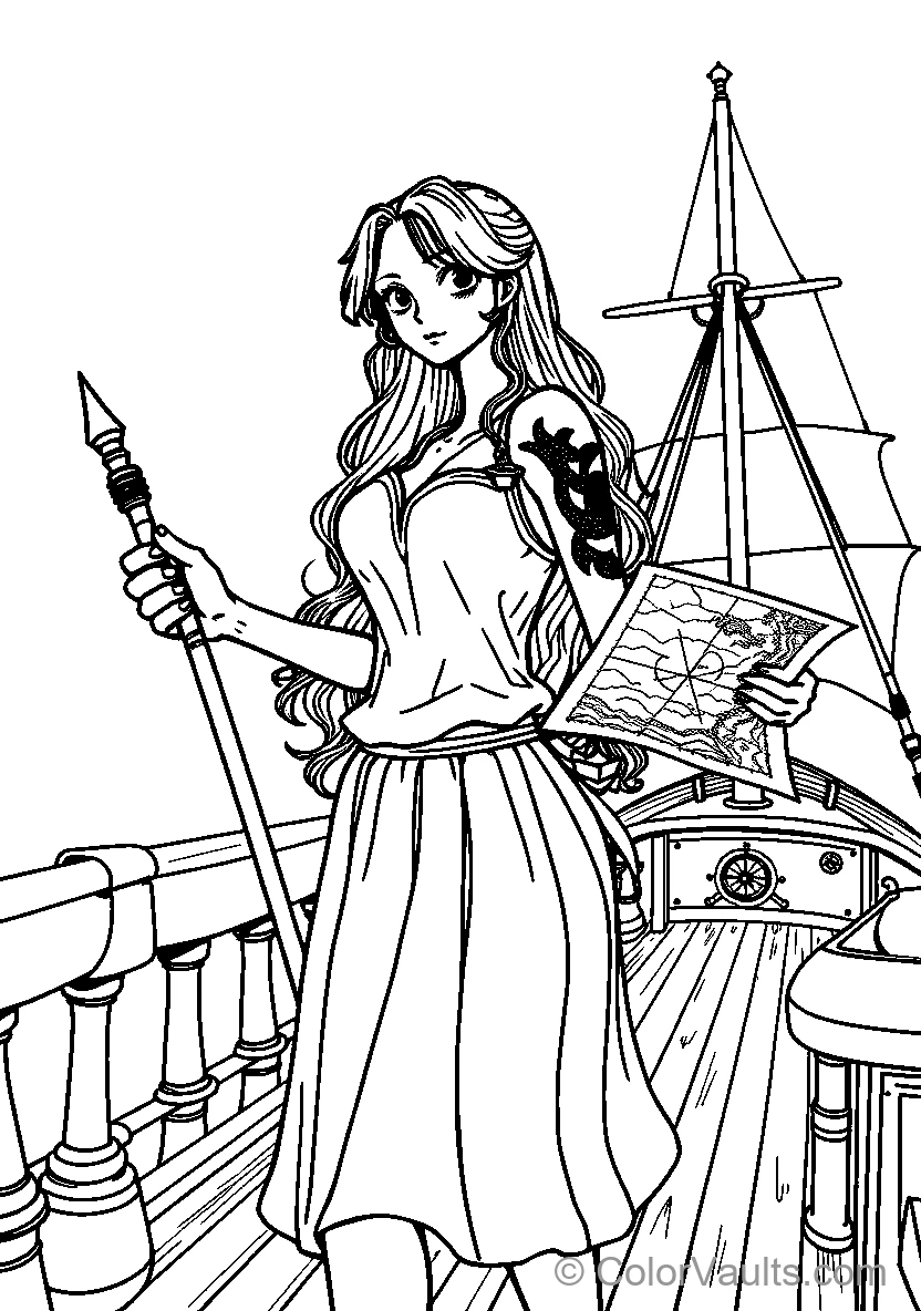 Female Sailor Holding A Map