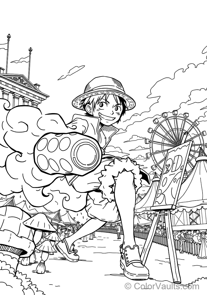 Monkey D. Luffy in Gear 2 Form with Steam Billowing