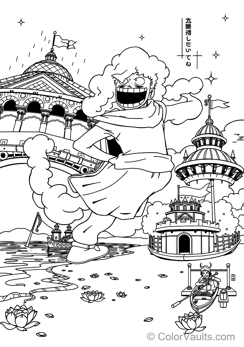 Monkey D. Luffy in Gear 2 Form with Steam Billowing (Scene 6)