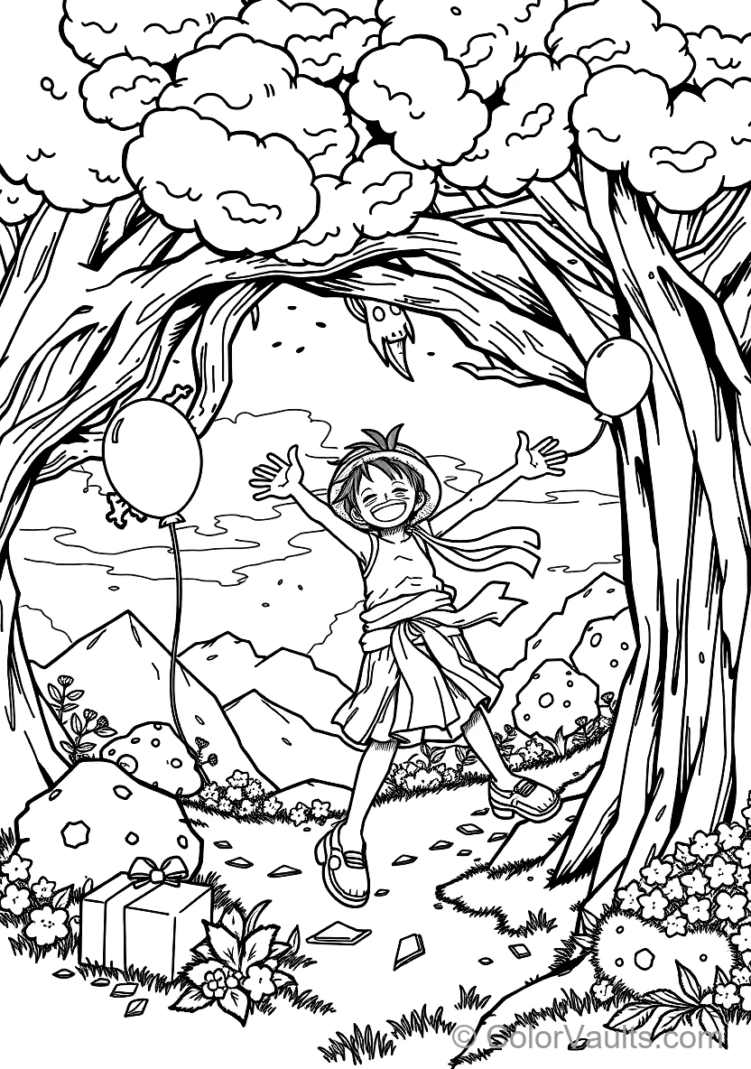 Monkey D. Luffy in Gear 5 Nika Sun God Form with Cloud (Scene 6)