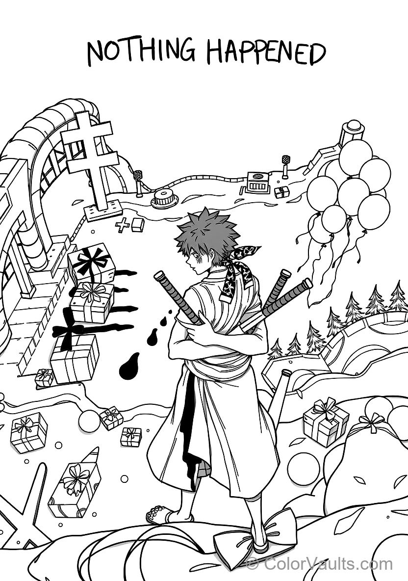 Roronoa Zoro with Three Katanas and Dark Bandana Tied (Scene 2)
