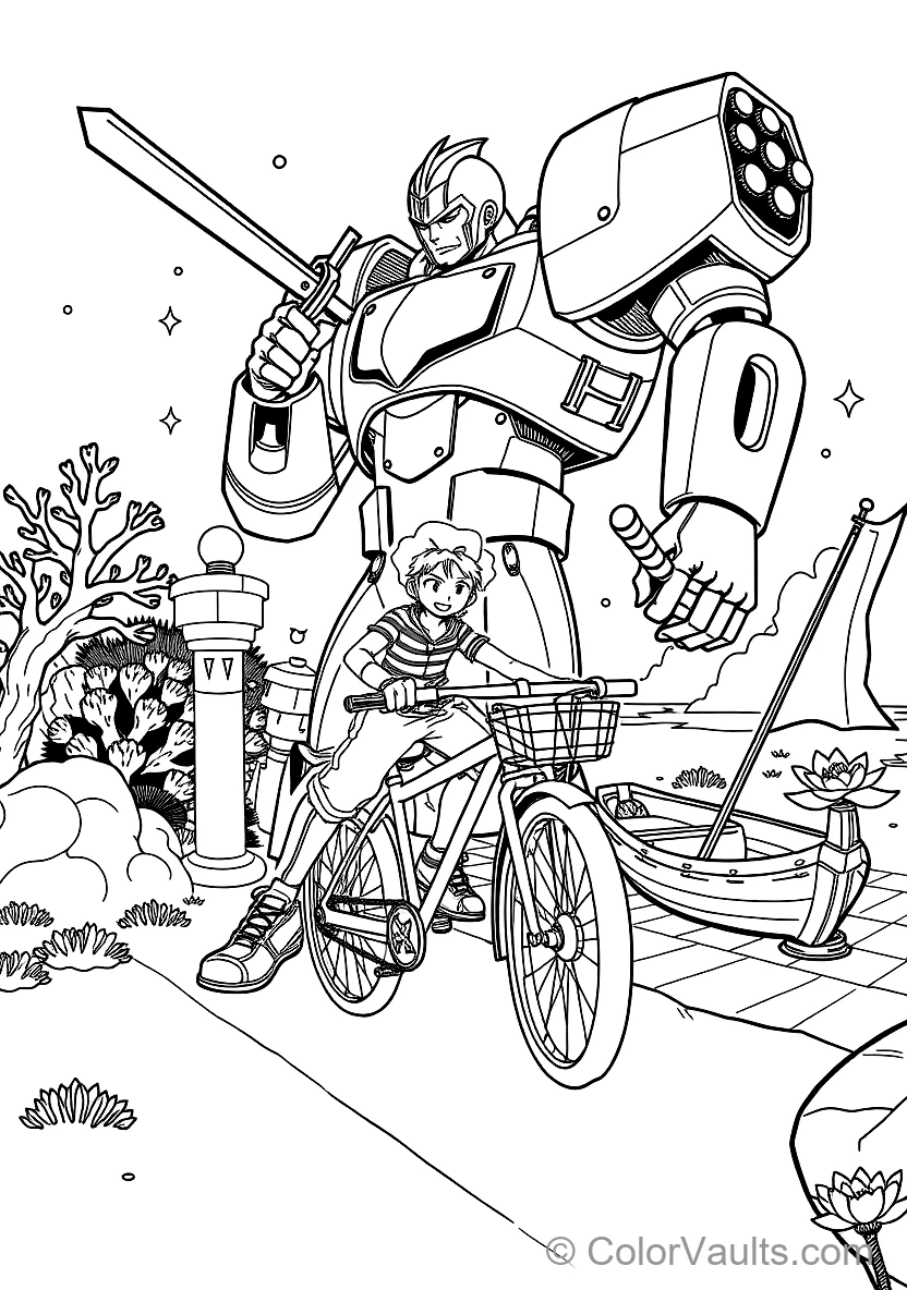Franky in Giant Iron Pirate General Franky Mech Suit (Scene 2)