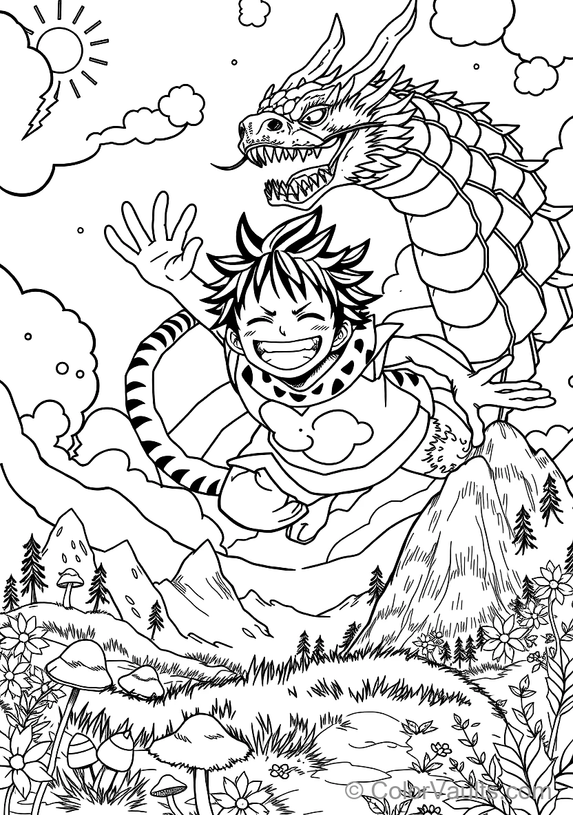 Monkey D. Luffy in Gear 5 Nika Sun God Form with Cloud (Scene 9)