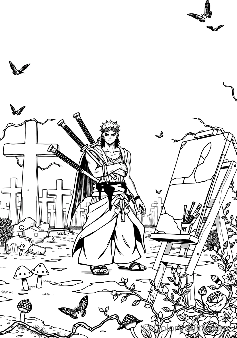 Roronoa Zoro with Three Katanas and Dark Bandana Tied (Scene 5)