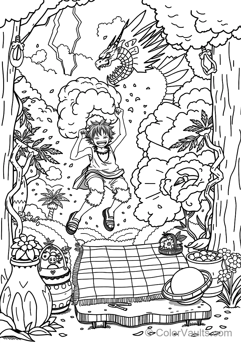 Monkey D. Luffy in Gear 5 Nika Sun God Form with Cloud (Scene 10)
