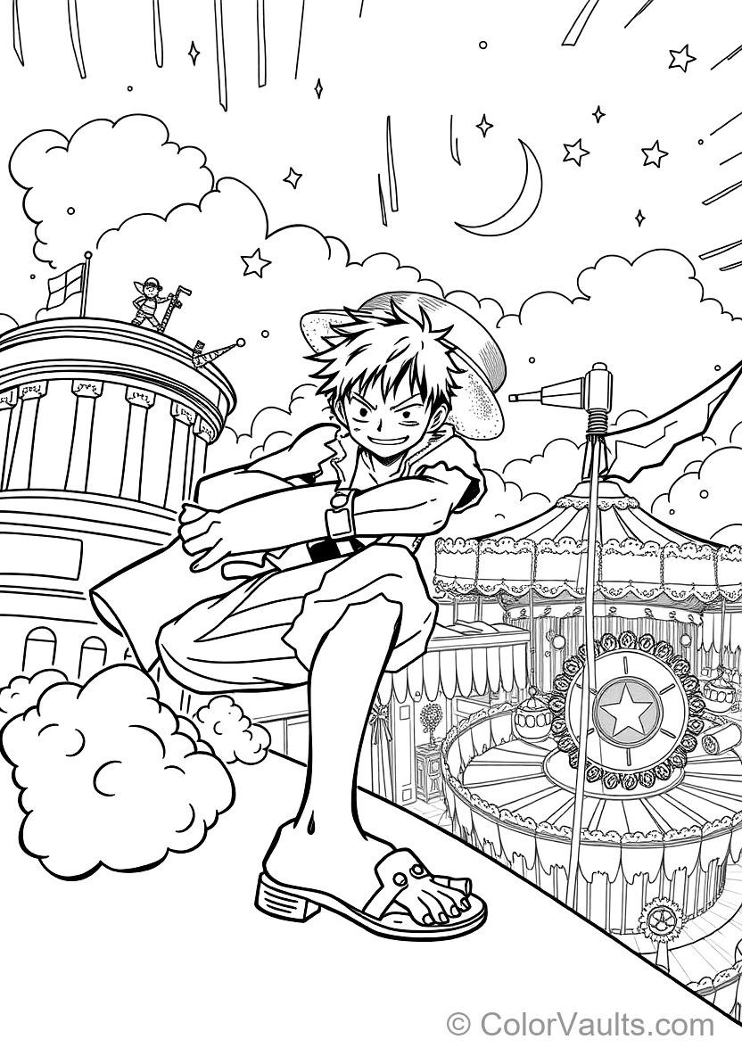 Monkey D. Luffy in Gear 2 Form with Steam Billowing (Scene 11)