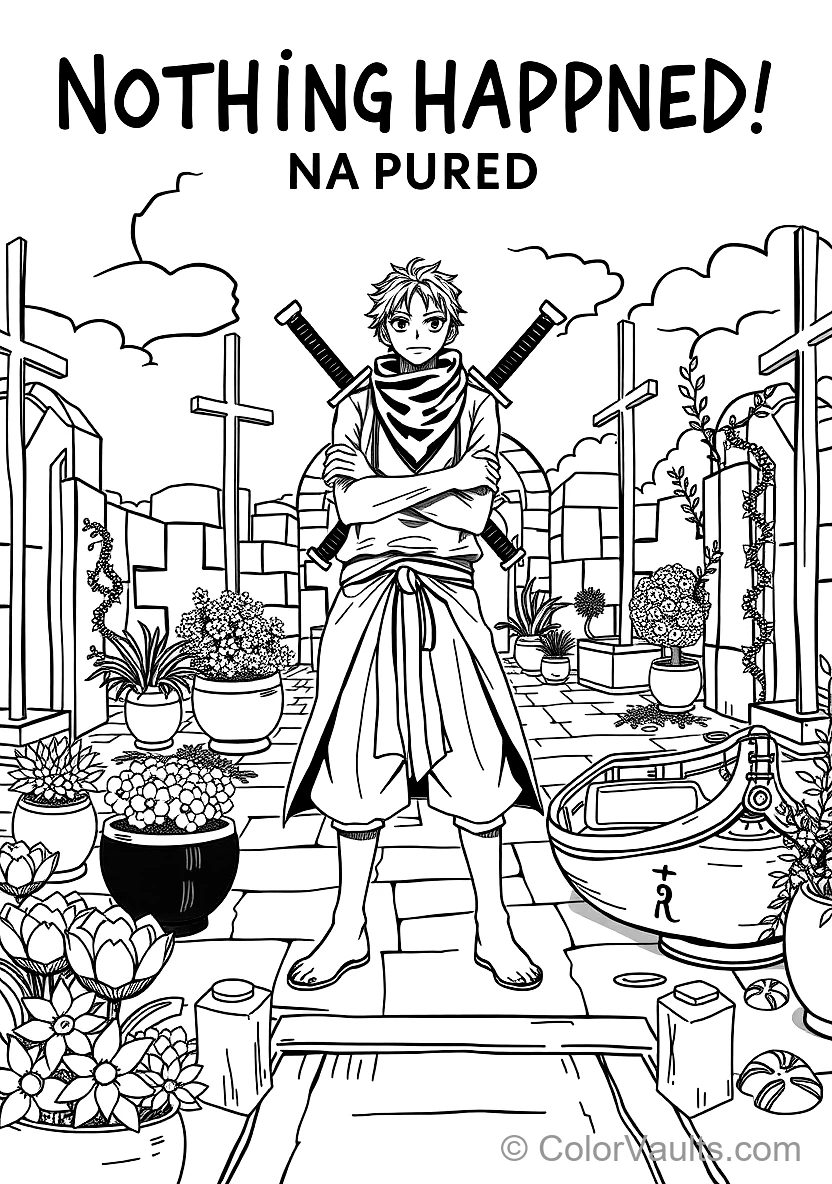 Roronoa Zoro with Three Katanas and Dark Bandana Tied (Scene 6)