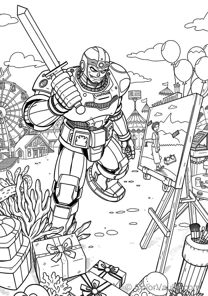 Franky in Giant Iron Pirate General Franky Mech Suit (Scene 5)