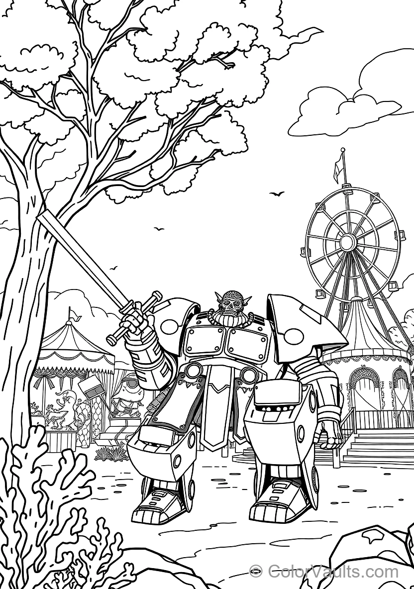 Franky in Giant Iron Pirate General Franky Mech Suit (Scene 7)