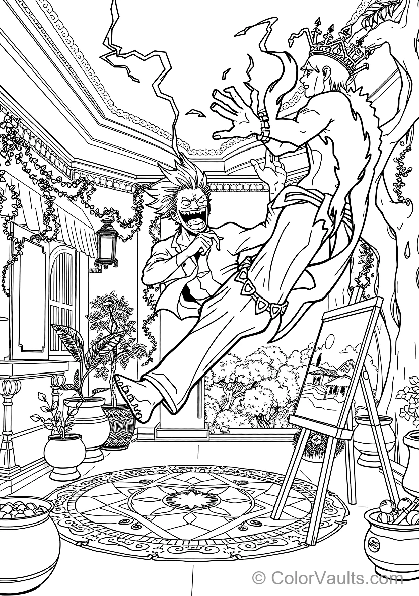 Sanji in Ifrit Jambe Form with Lightning and Flames (Scene 9)