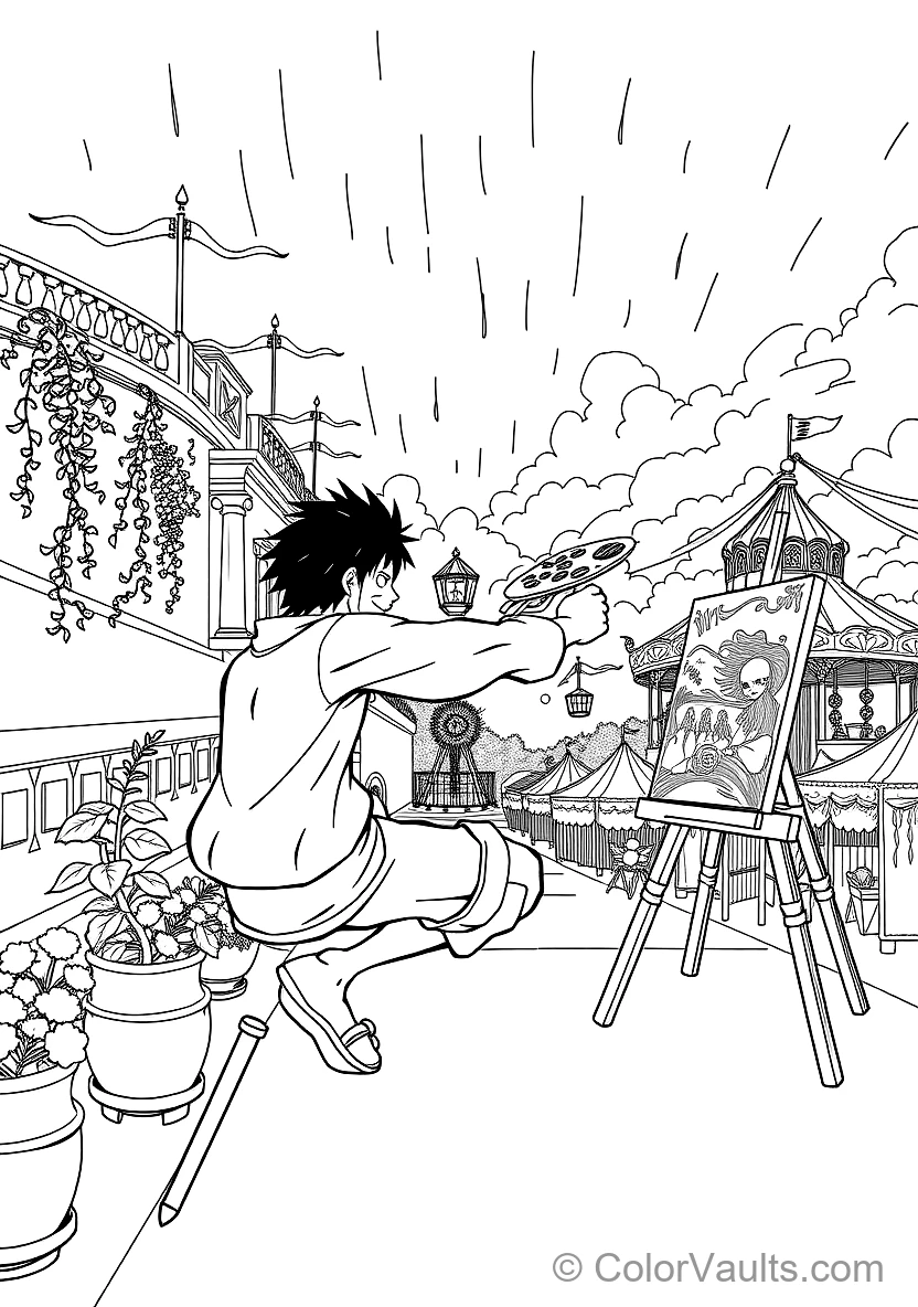 Monkey D. Luffy in Gear 2 Form with Steam Billowing (Scene 14)